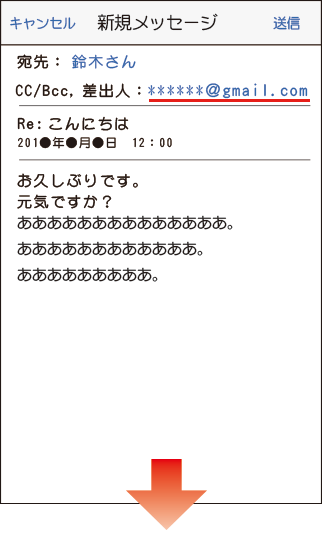 iPhoneからメールを送信する